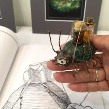 Art sculpture and drawing of a bug