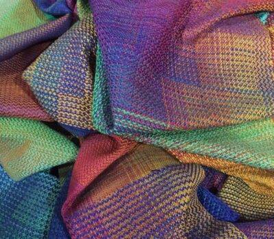 a pile of colorful fabrics