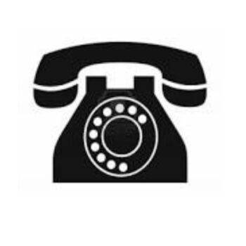 Icon of a rotary telephone in black