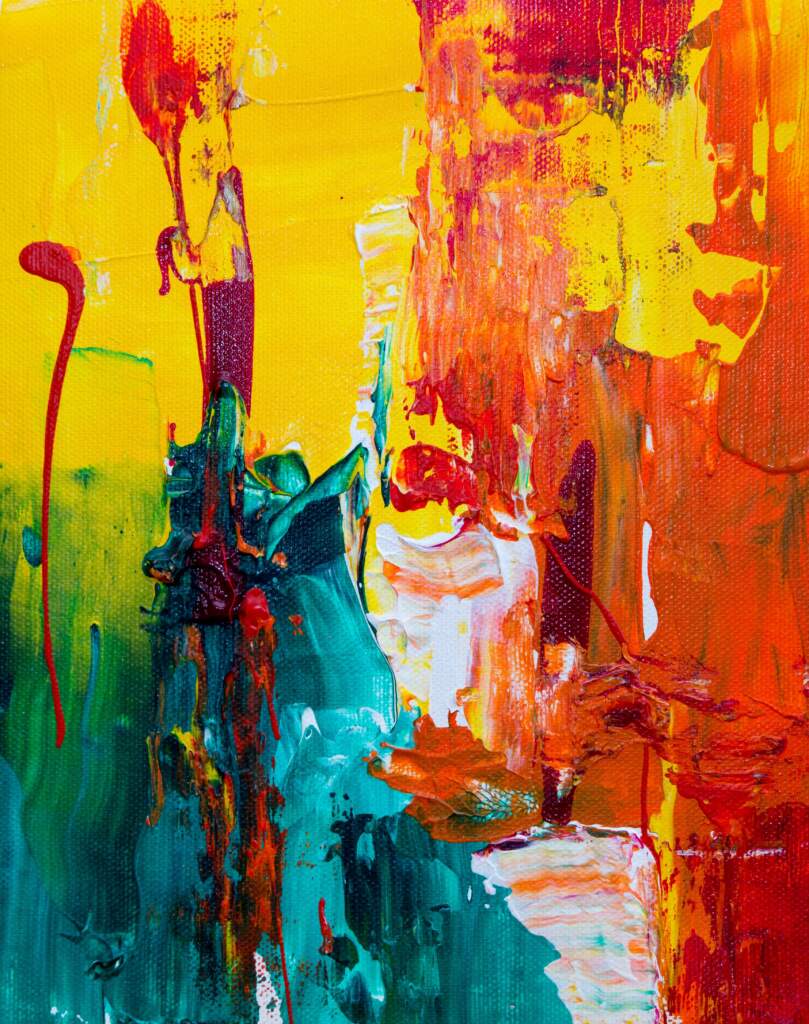 Abstract painting with colorful paints